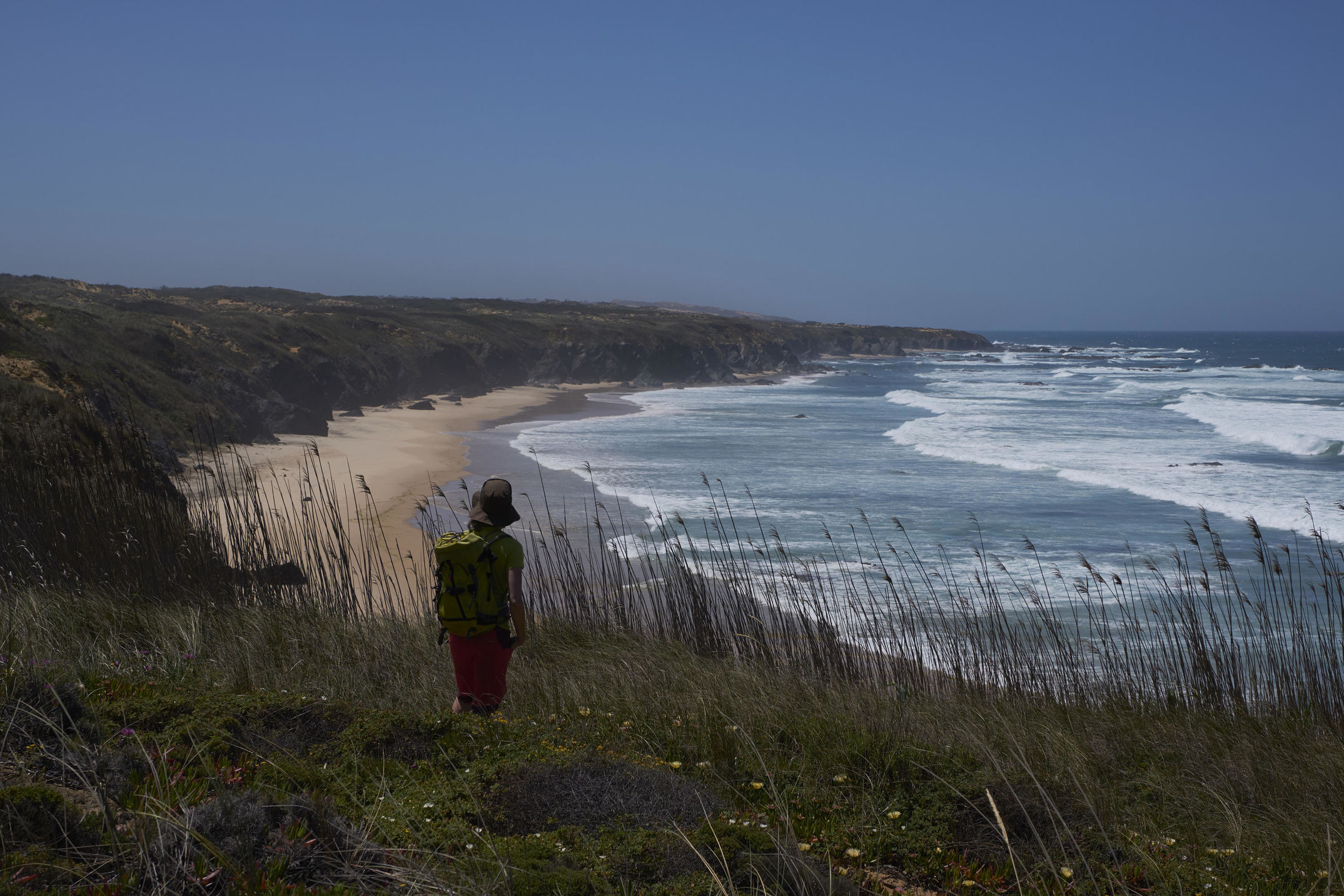 Fischerweg in Portugal. Einer der schönster Fernwanderwege des Landes entlang der Küste von Porto Covo Richtung Süden.
